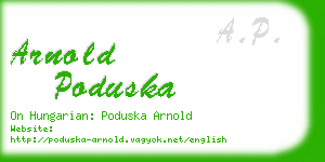 arnold poduska business card